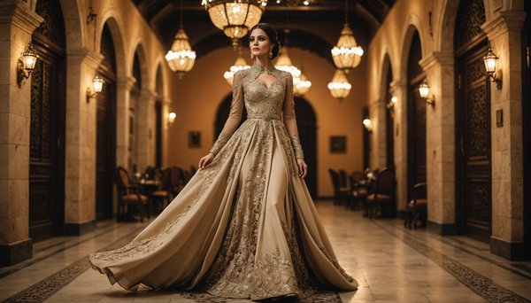 Osez la sophistication avec une robe arabe de soirée élégante